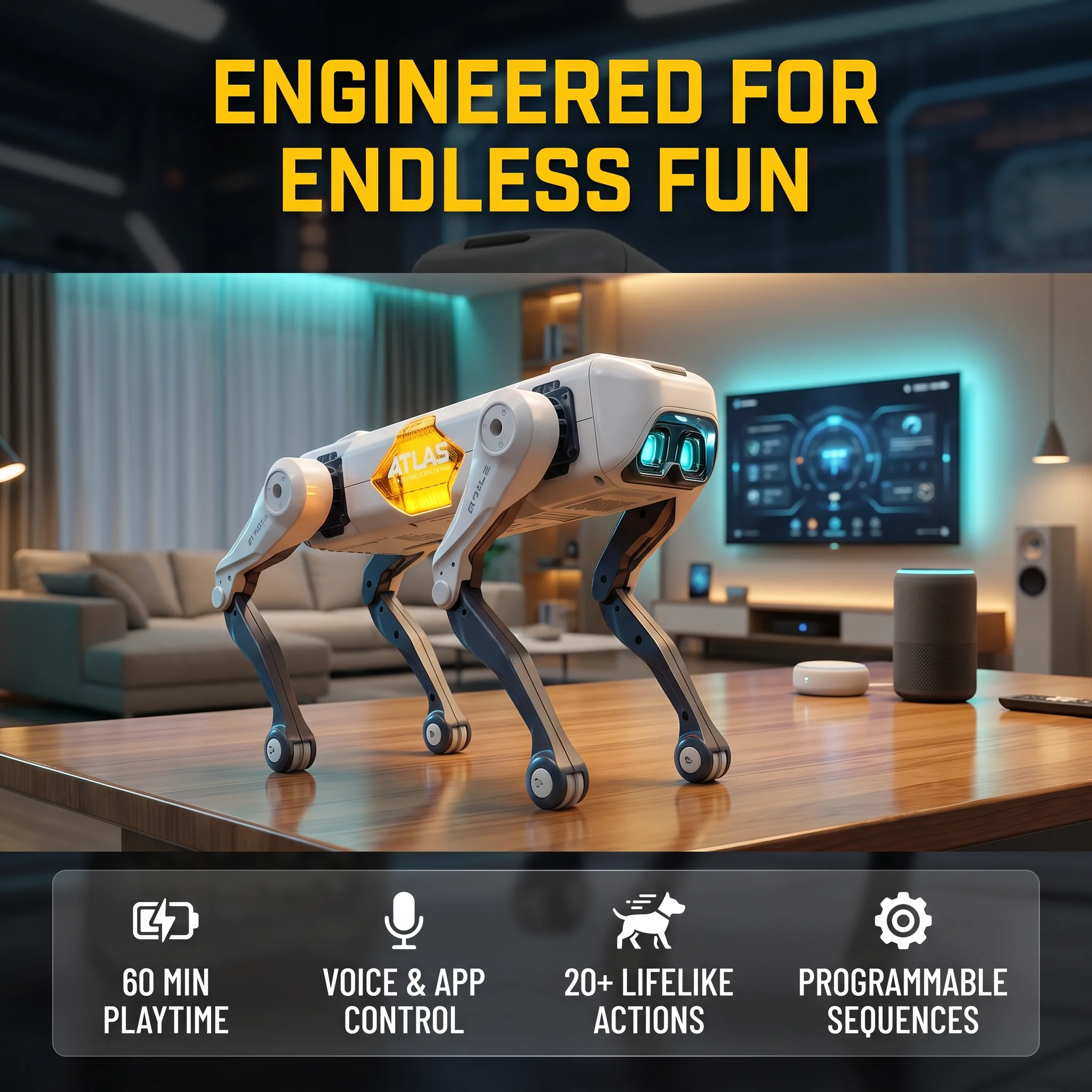 Drone Kit With Camera - KI-Smart-Roboterhund, Sprach- & App-Steuerung, Programmierbar, Tanzt,
